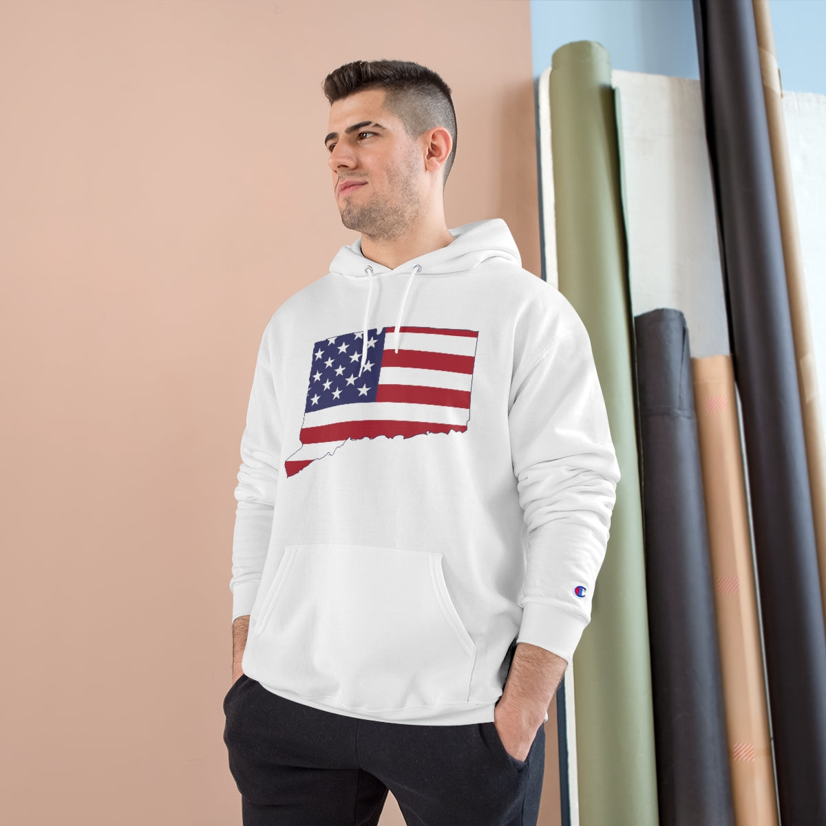 Connecticut American Flag Champion Hoodie