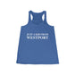 Just a kid from Westport Women's Flowy Racerback Tank