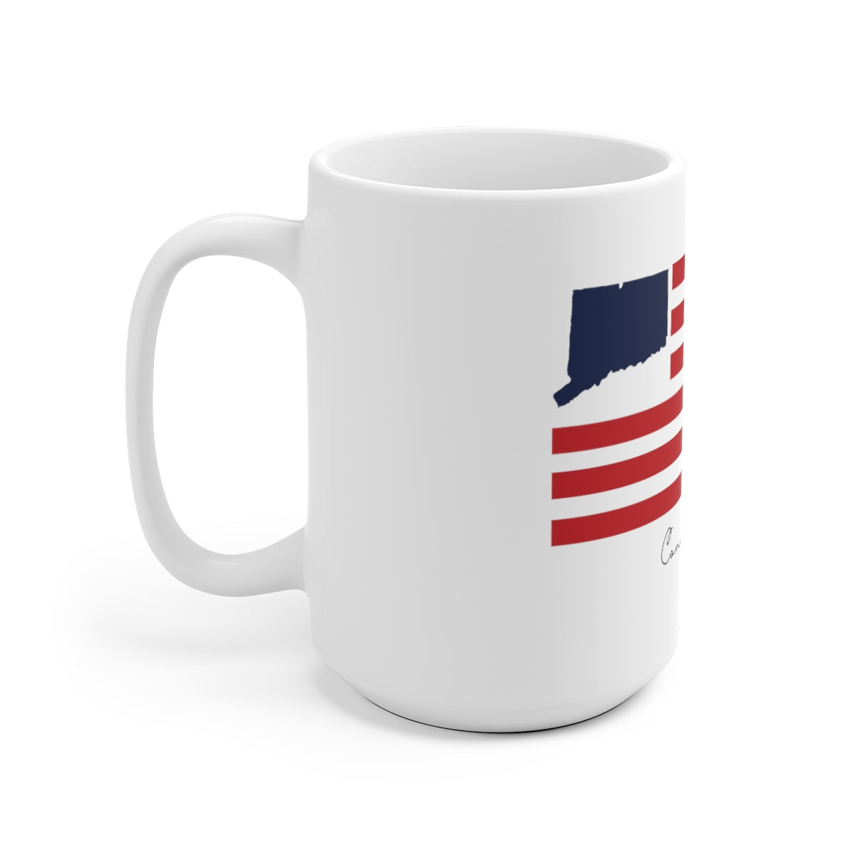 Connecticut Flag White Ceramic Mug