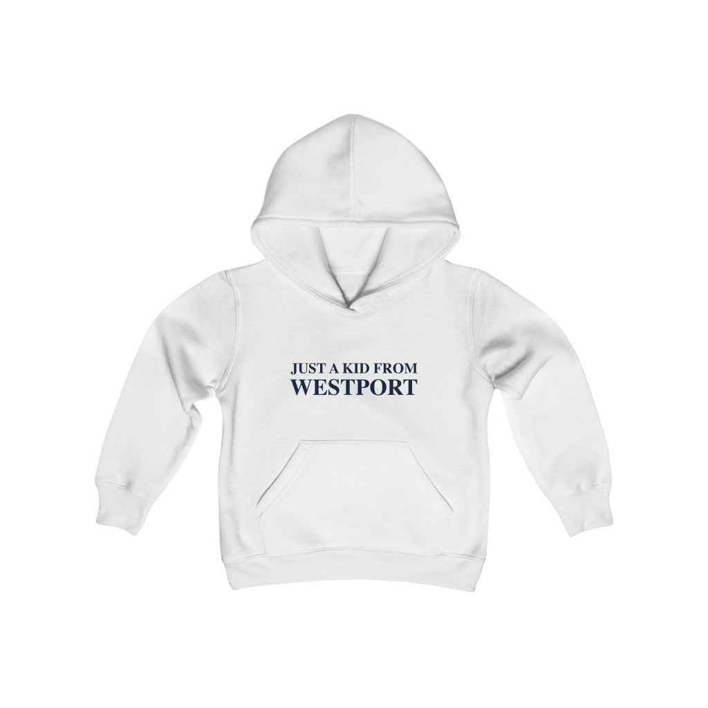 Just a kid from Westport Youth Heavy Blend Hooded Sweatshirt