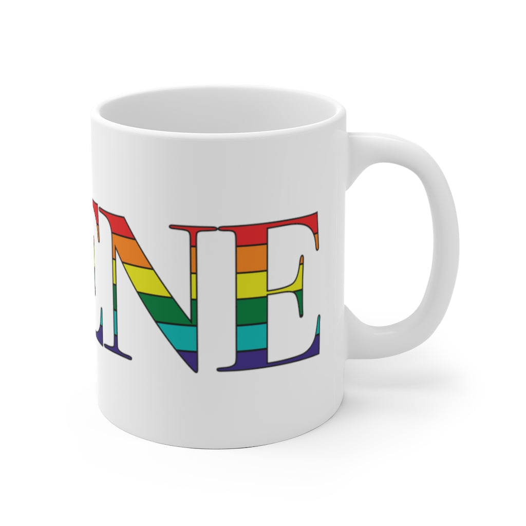 Keene Rainbow White Ceramic Mug