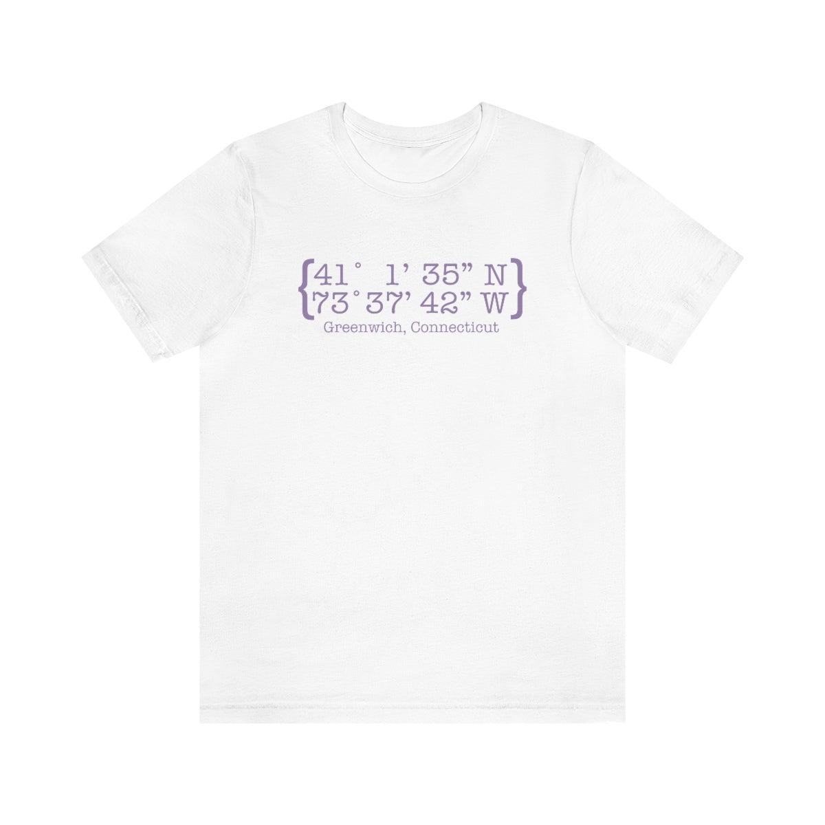 Greenwich Coordinates Unisex Jersey Short Sleeve Tee - Purple Print