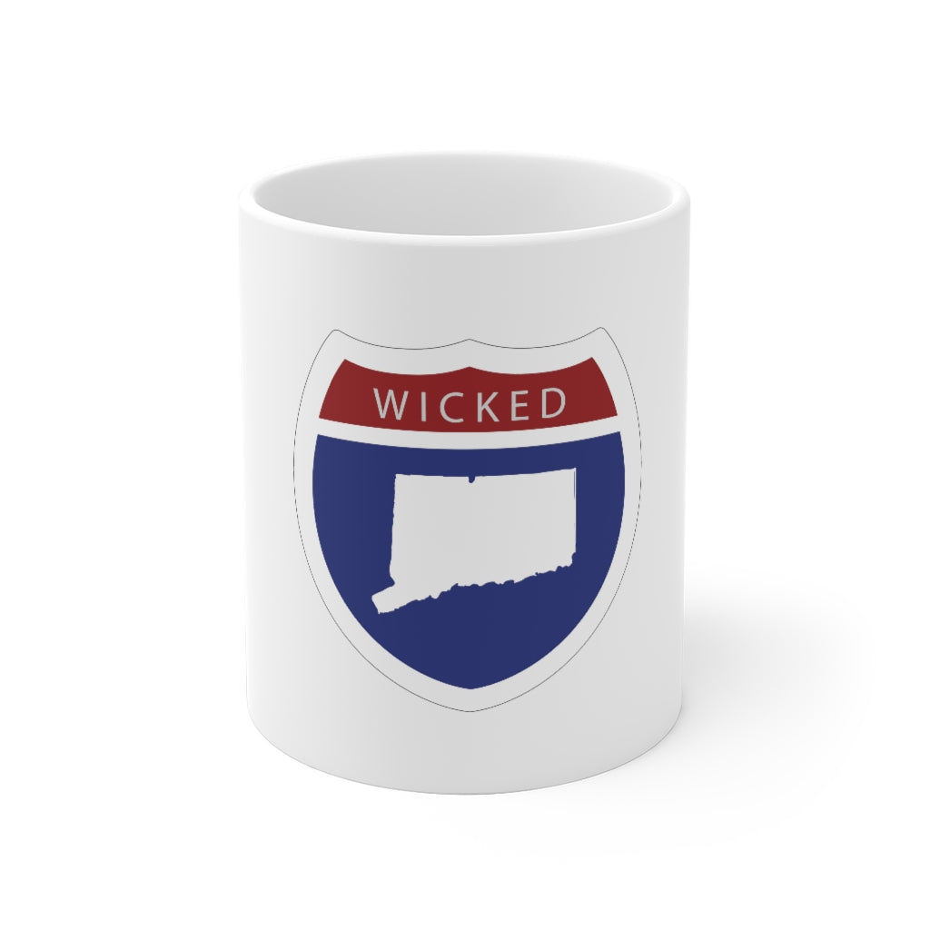 Wicked Connecticut Interstate White Ceramic Mug