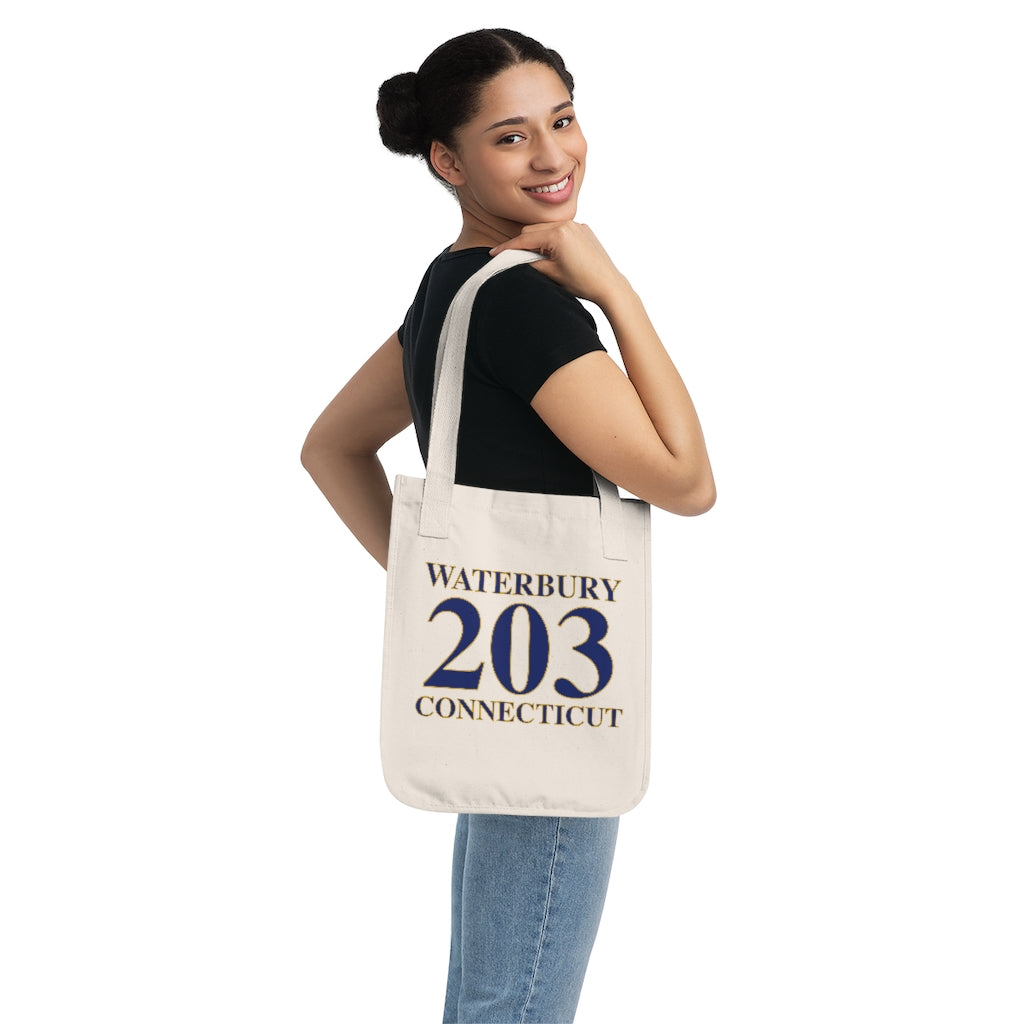 Waterbury 203 Connecticut Organic Canvas Tote Bag