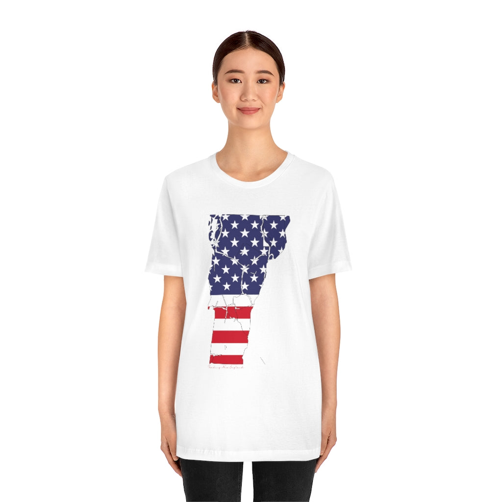 Vermont American Flag collection has tee shirts, mugs, reusable bags, and other apparel and gifts. All proceeds goes to help build the Finding New England brand and get our website up and going. Free shipping on all products. 