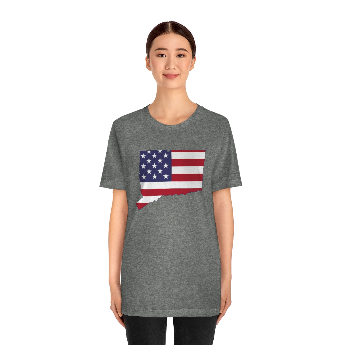 Connecticut American Flag Unisex Jersey Short Sleeve Tee