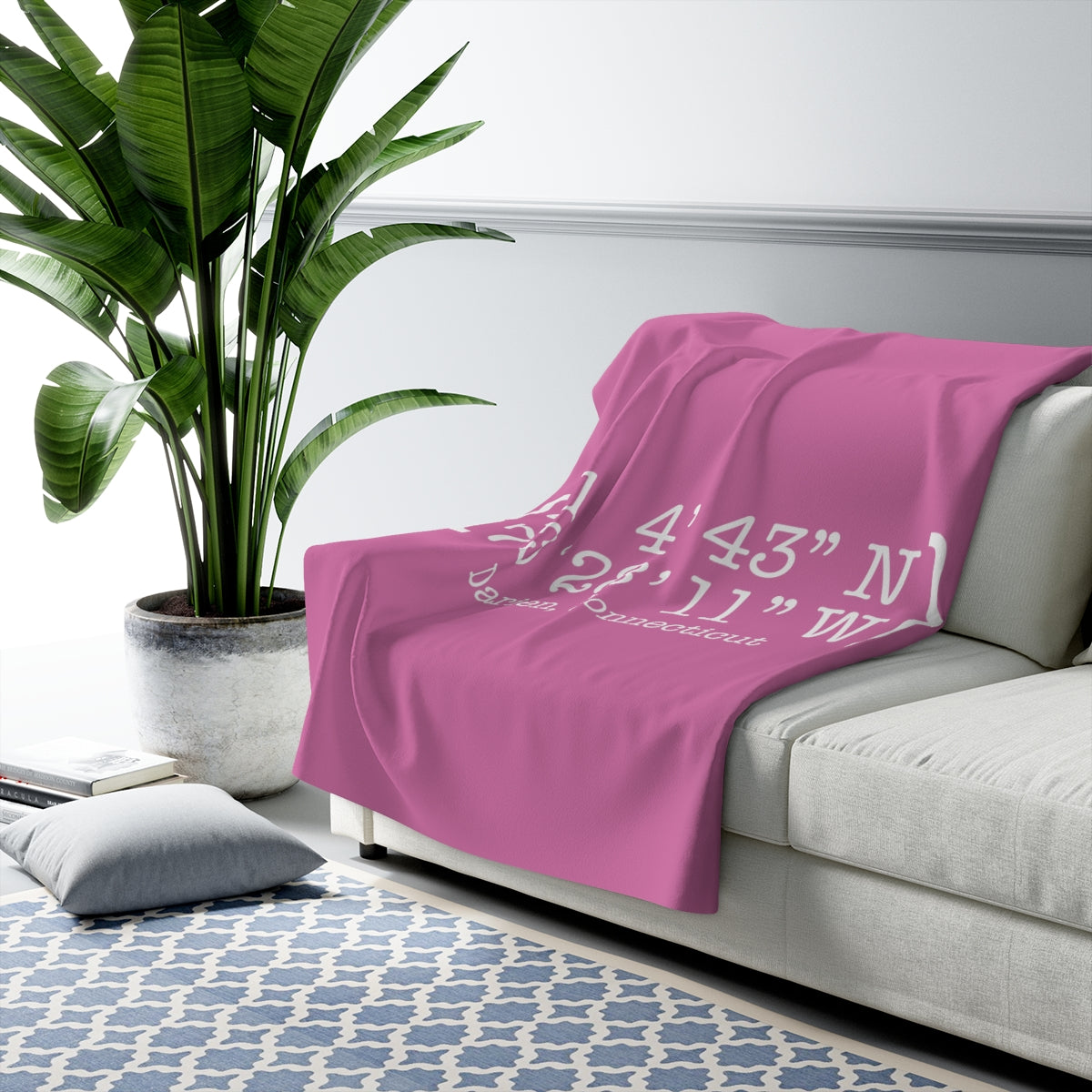 Darien Coordinates Sherpa Fleece Blanket