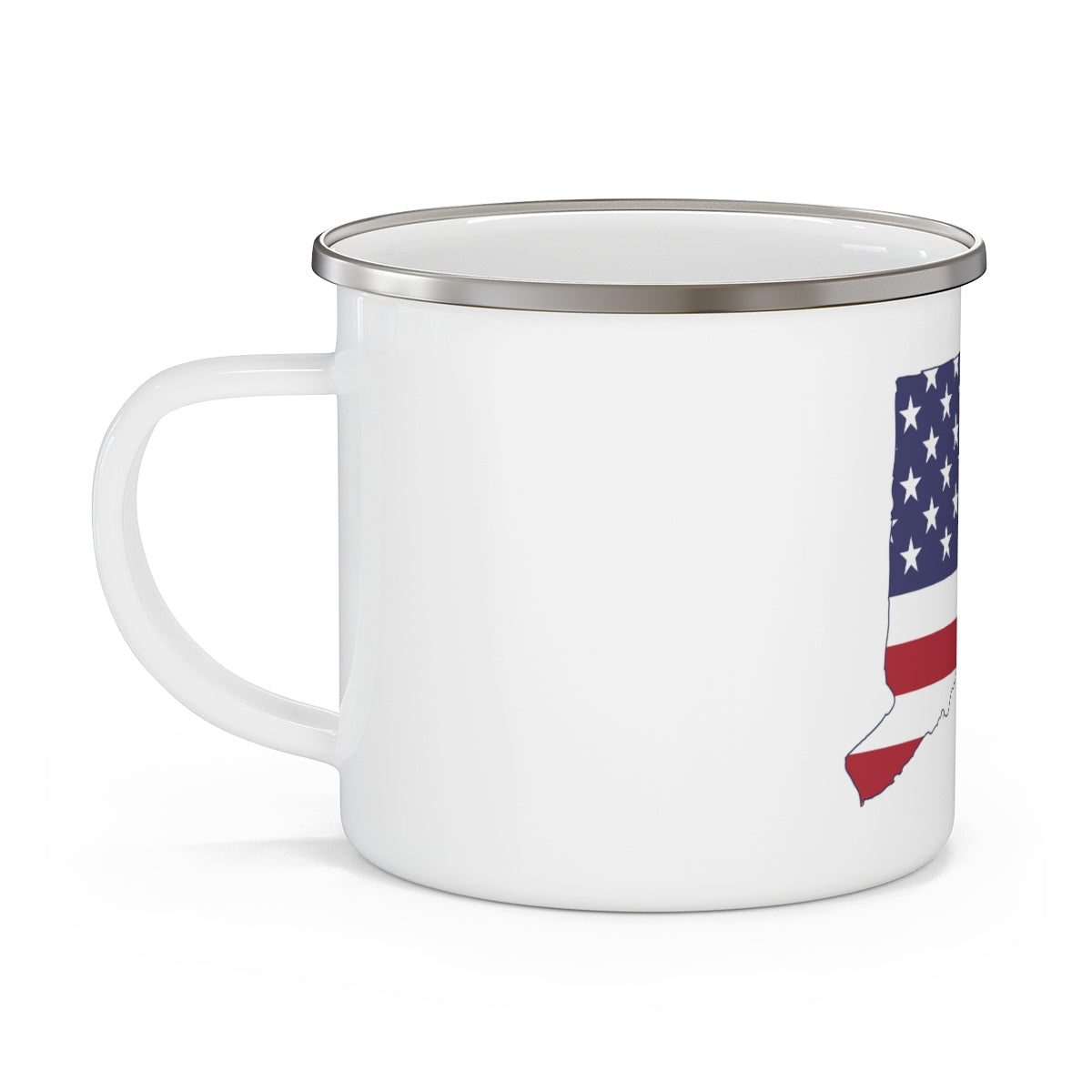 Connecticut American Flag Enamel Camping Mug