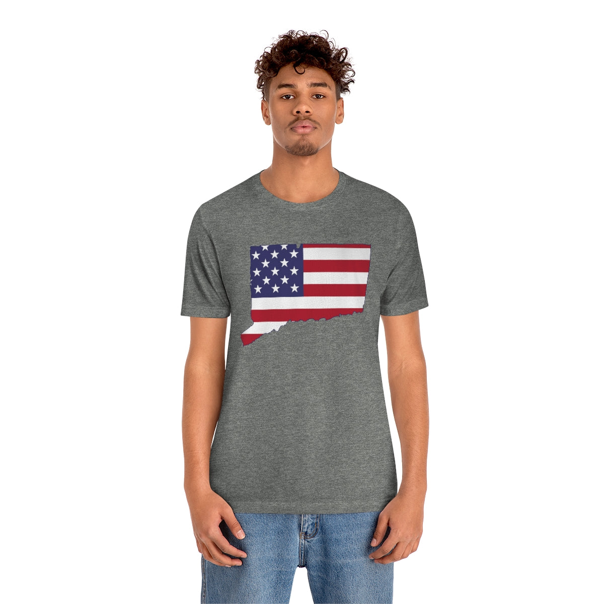 Connecticut American Flag Unisex Jersey Short Sleeve Tee