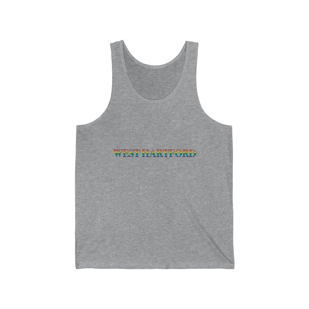 West Hartford Rainbow tank top.  West Hartford Connecticut tee shirts, hoodies sweatshirts, mugs, other apparel, home gifts, and souvenirs.  10% of the Proceeds of this collection will be donated to a Connecticut LGBTQ organization. Free USA shipping. 