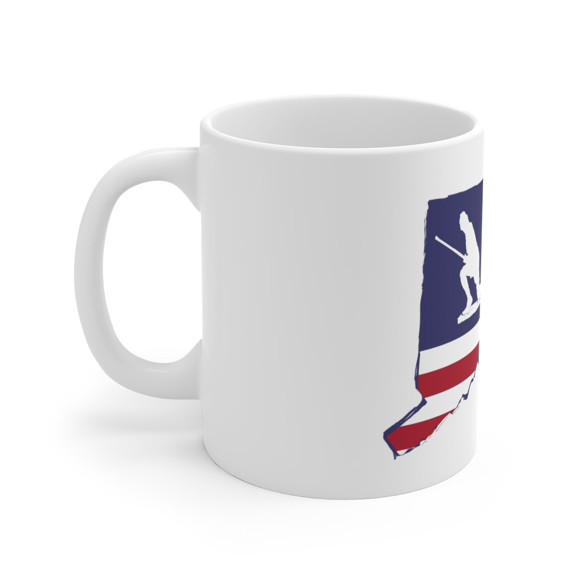 Minuteman Connecticut Flag  White Ceramic Mug