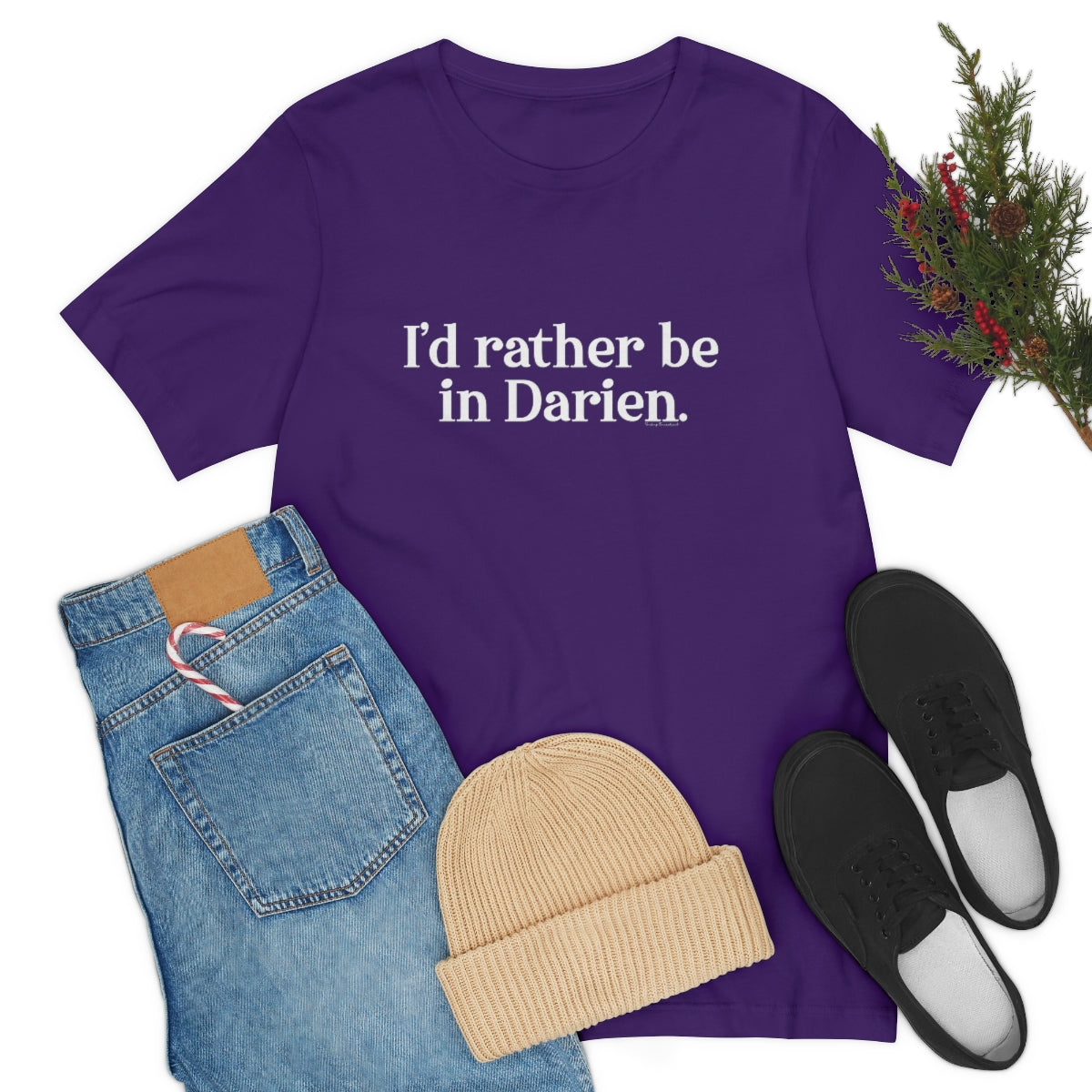 I'd rather be in Darien. Unisex Jersey Short Sleeve Tee