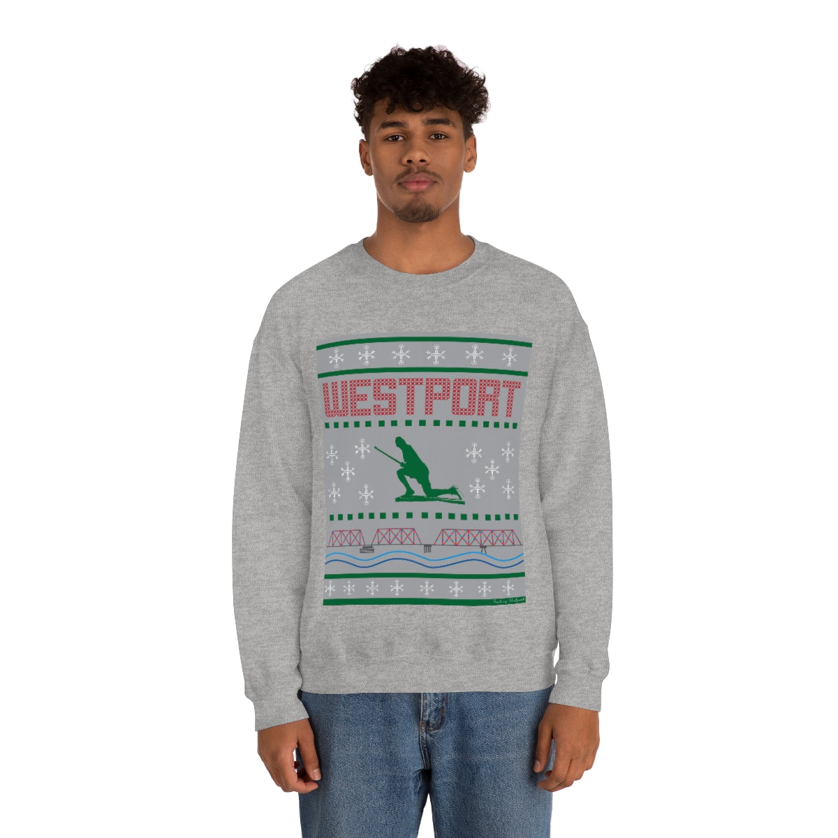 Westport Ugly Holiday Green - Red  Unisex Heavy Blend™ Crewneck Sweatshirt