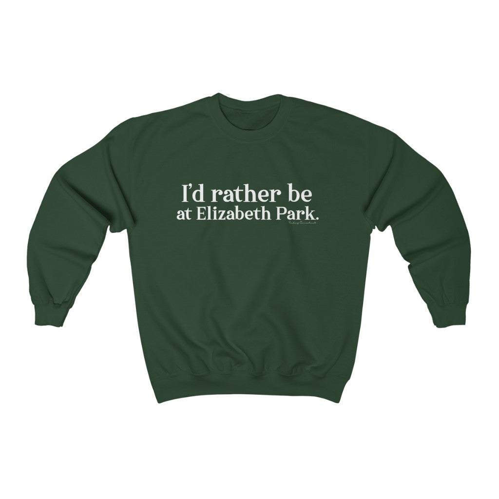 I’d rather be at Elizabeth Park Sweatshirts.  West Hartford Connecticut tee shirts, hoodies sweatshirts, mugs, and other apparel, home gifts, and souvenirs. Proceeds of this collection go to help Finding Connecticut’s brand. Free USA shipping. 