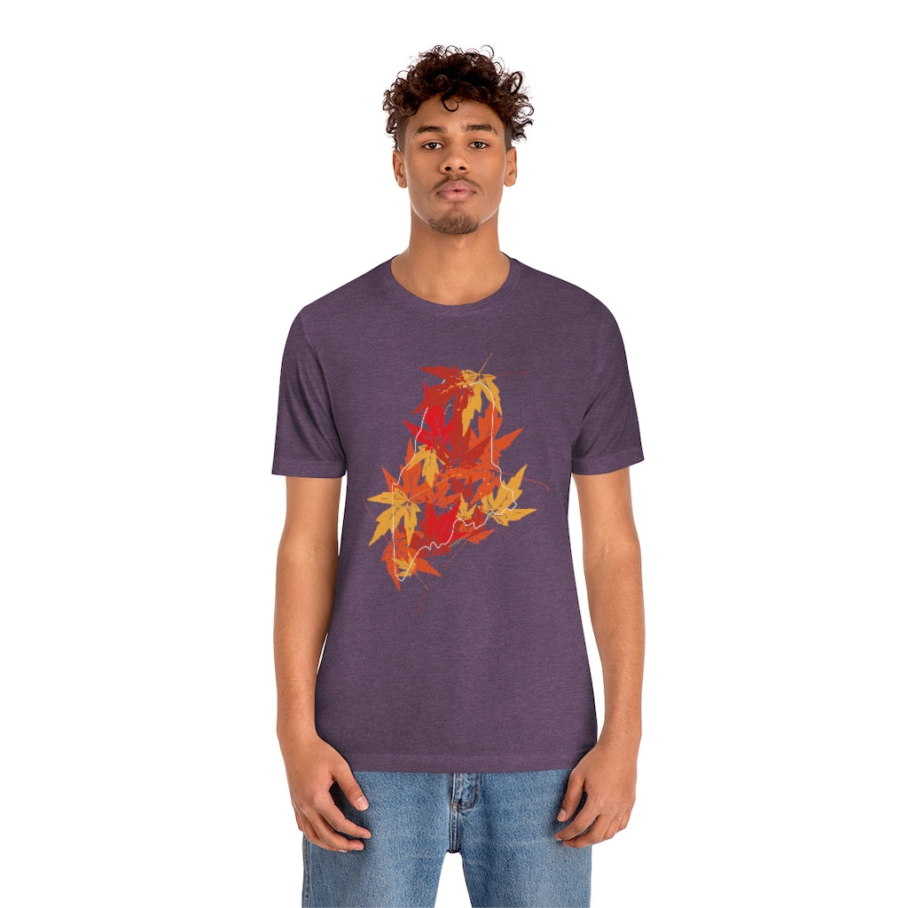 Maine Leaves Unisex Jersey Short Sleeve Tee