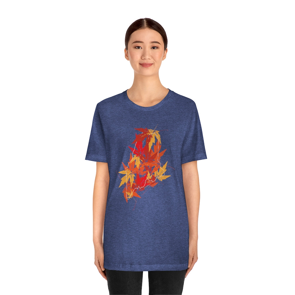 Maine Leaves Unisex Jersey Short Sleeve Tee