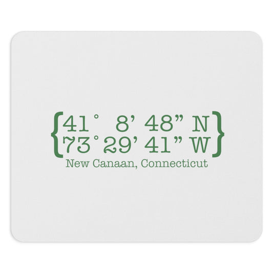 New Canaan Coordinates Mousepad  Does New Canaan, Connecticut always have a special place in your heart. The Coordinates collection marks the spot for the special place you have ties to.   Proceeds helps grow Finding New Canaan and Finding Connecticut's brand grow. 