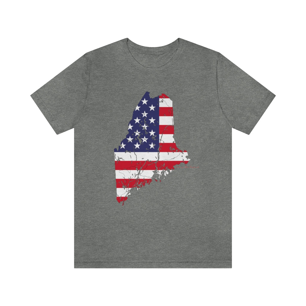 Maine American Flag collection has tee shirts, mugs, reusable bags, and other apparel and gifts. All proceeds goes to help build the Finding Maine brand and get our website up and going. Free shipping on all products. 