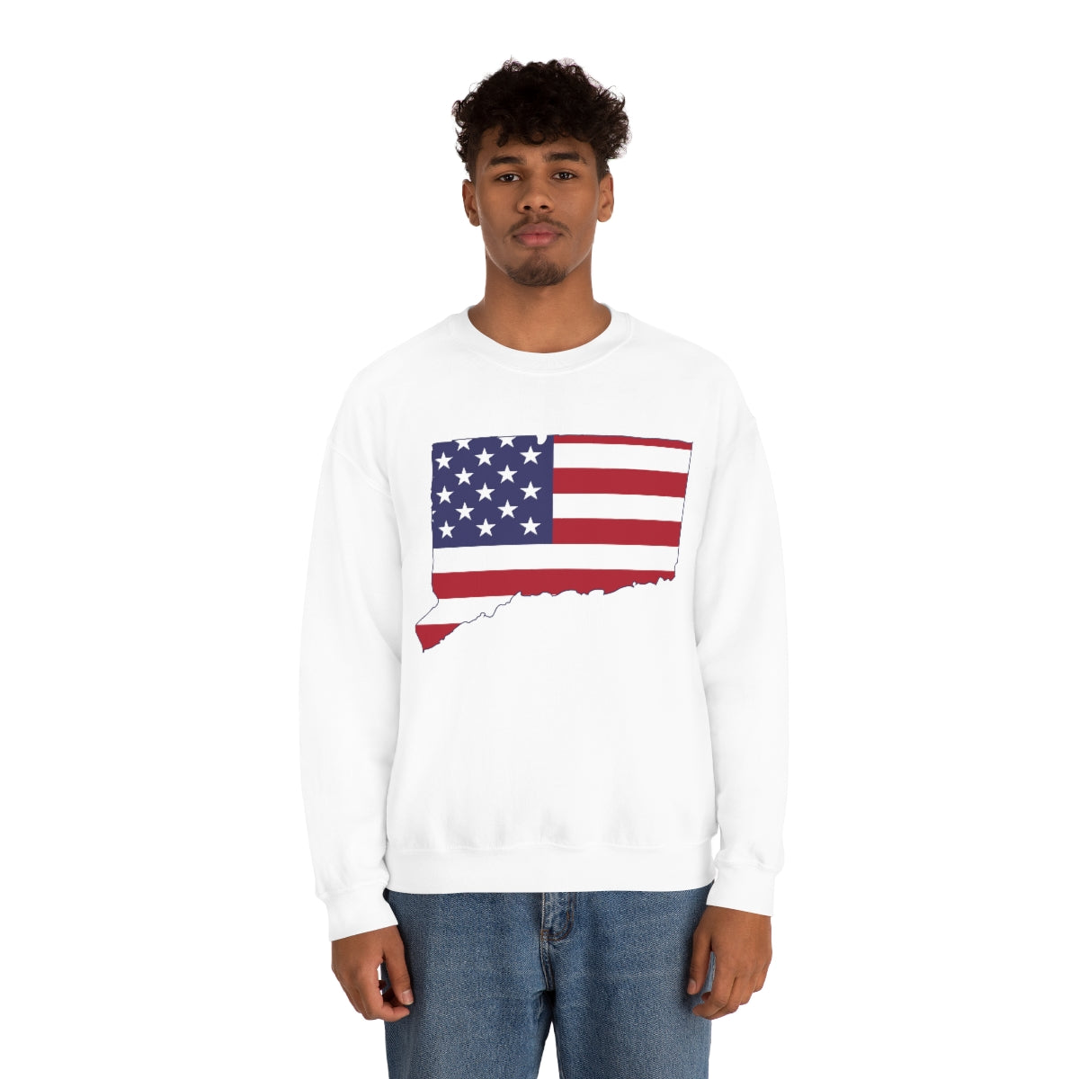 Connecticut American Flag Unisex Heavy Blend™ Crewneck Sweatshirt