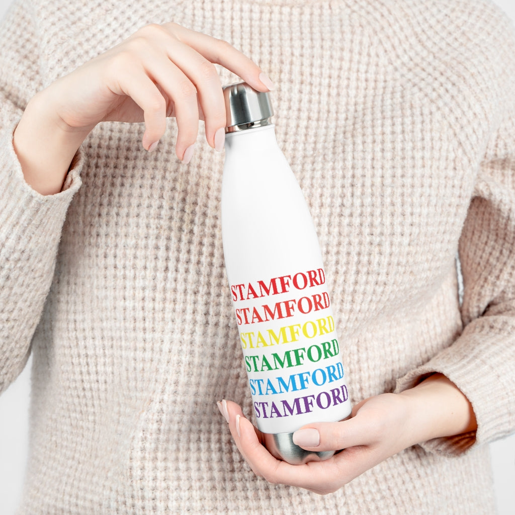 Do you have Stamford Pride?  Stamford, Connecticut apparel and gifts including mugs including LGBTQ inspired water bottles