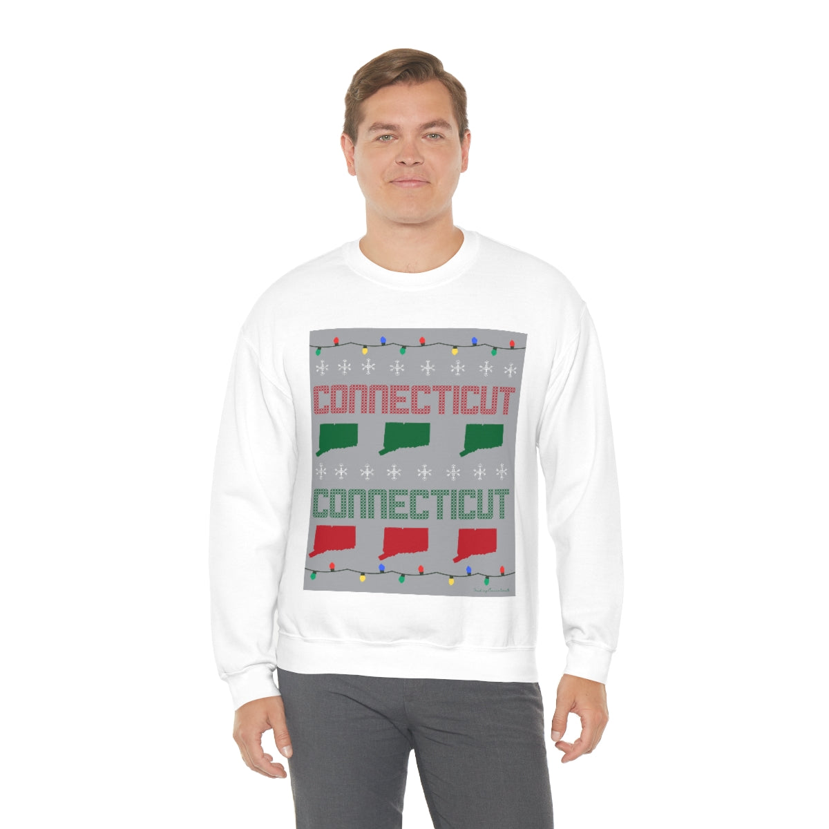 Connecticut Ugly Holiday Unisex Heavy Blend™ Crewneck Sweatshirt