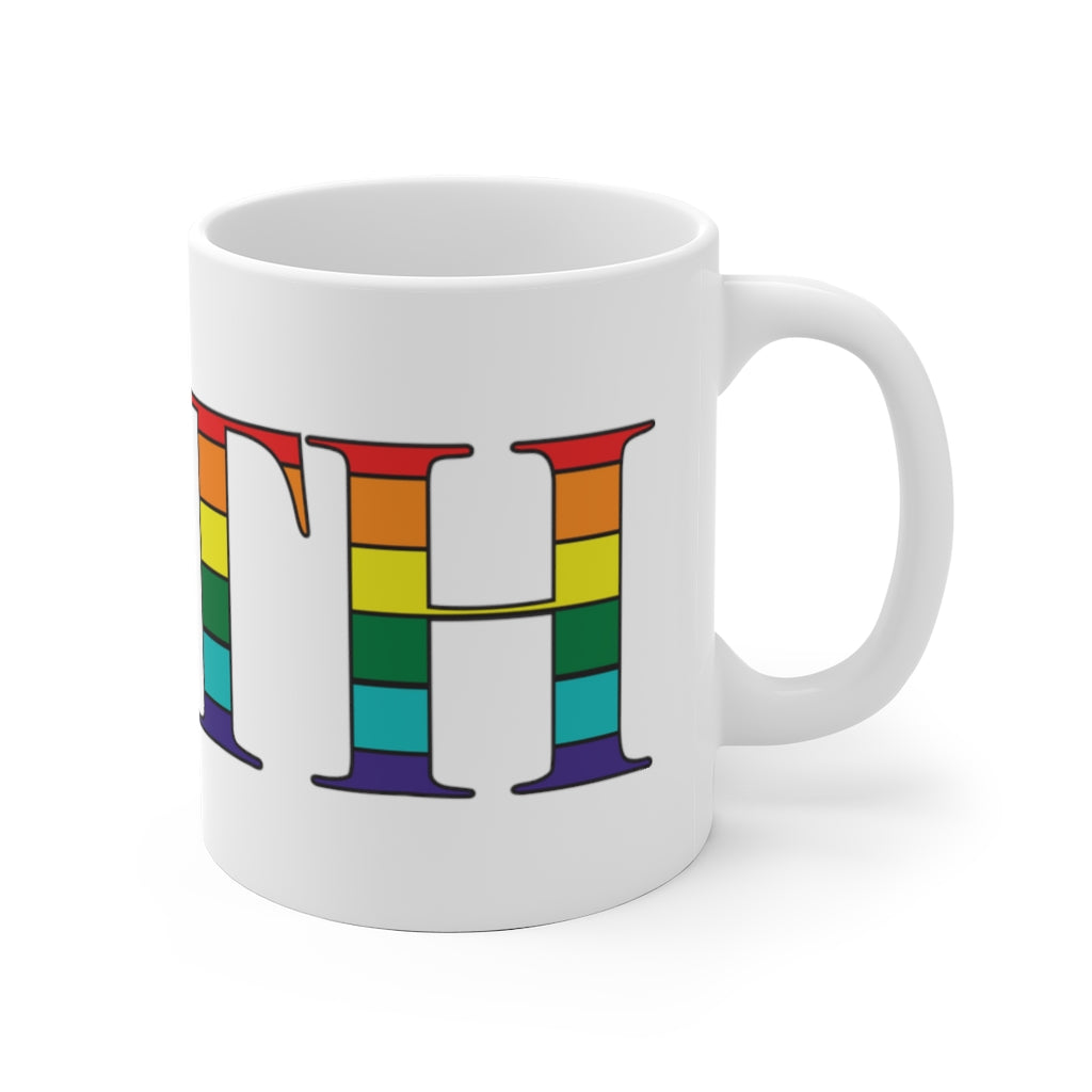 Bath Rainbow White Ceramic Mug