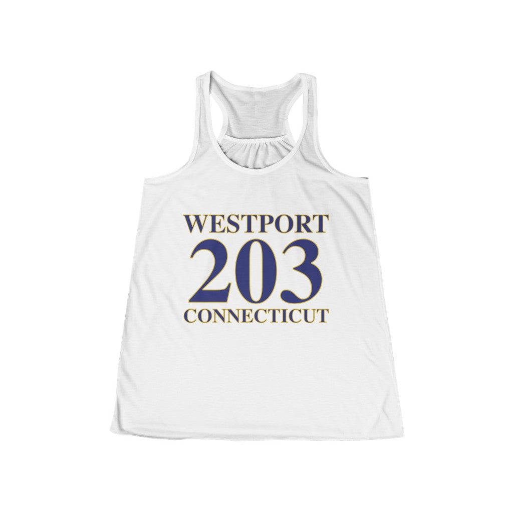 Westport 203  Connecticut Women's Flowy Racerback Tank