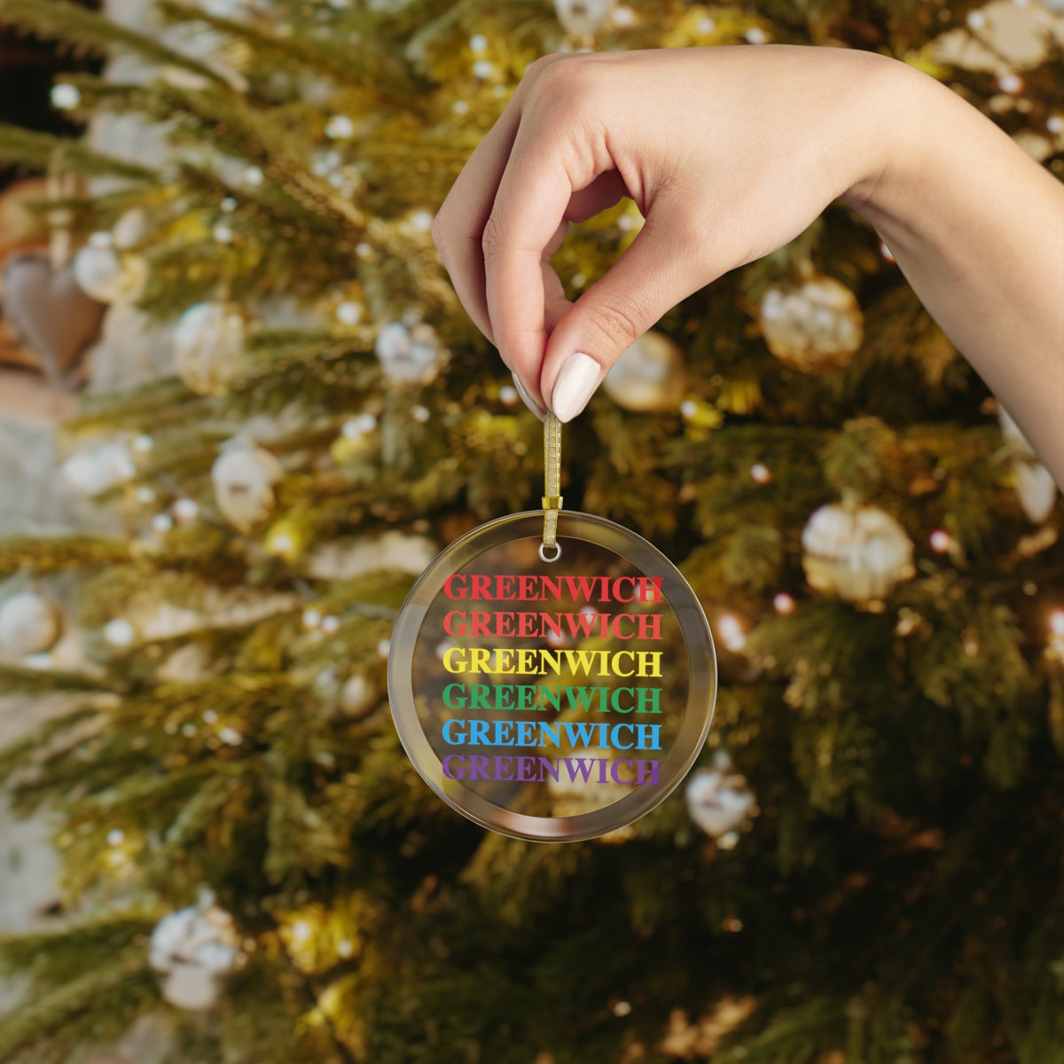 Greenwich Pride Glass Ornament