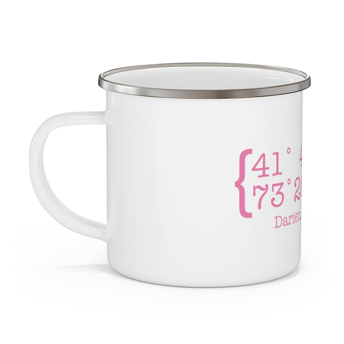 Darien Coordinates Enamel Camping Mug