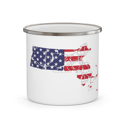 Massachusetts  American Flag collection has tee shirts, mugs, reusable bags, and other apparel and gifts. All proceeds goes to help build the Finding New England brand and get our website up and going. Free shipping on all products. 