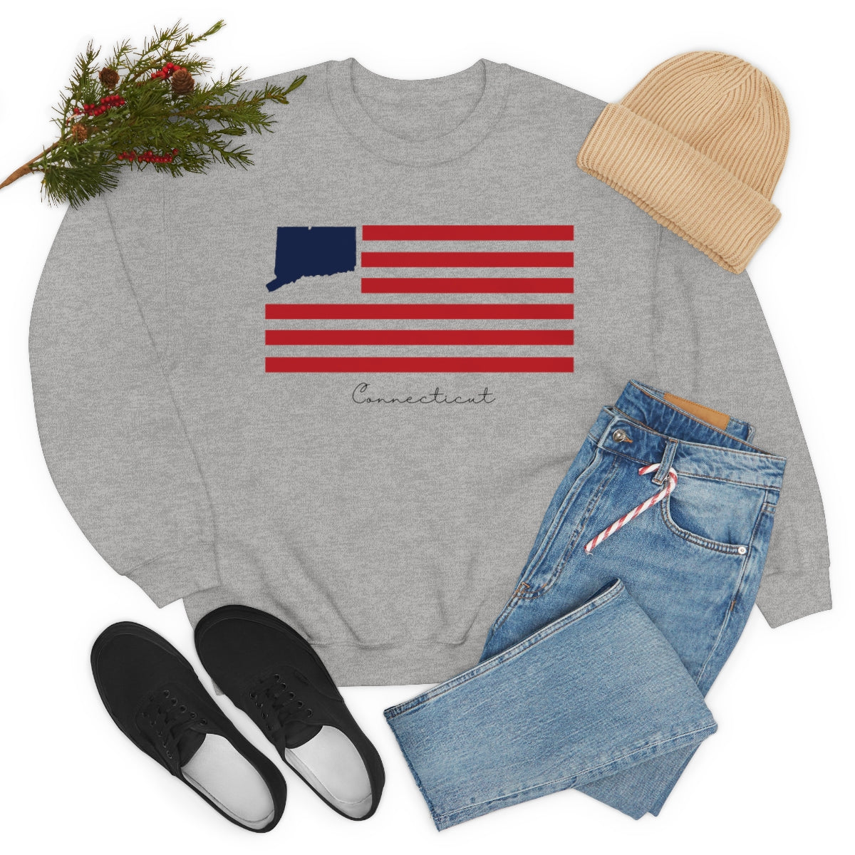 Connecticut Flag Unisex Heavy Blend™ Crewneck Sweatshirt