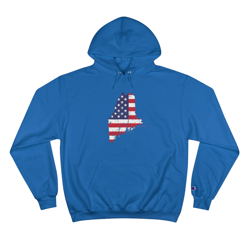 Maine American Flag Champion Hoodie