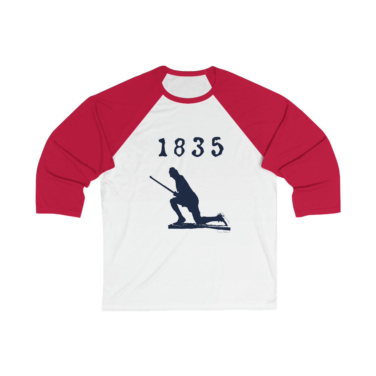 1835 Westport - Large Minuteman Unisex 3\4 Sleeve Baseball Tee