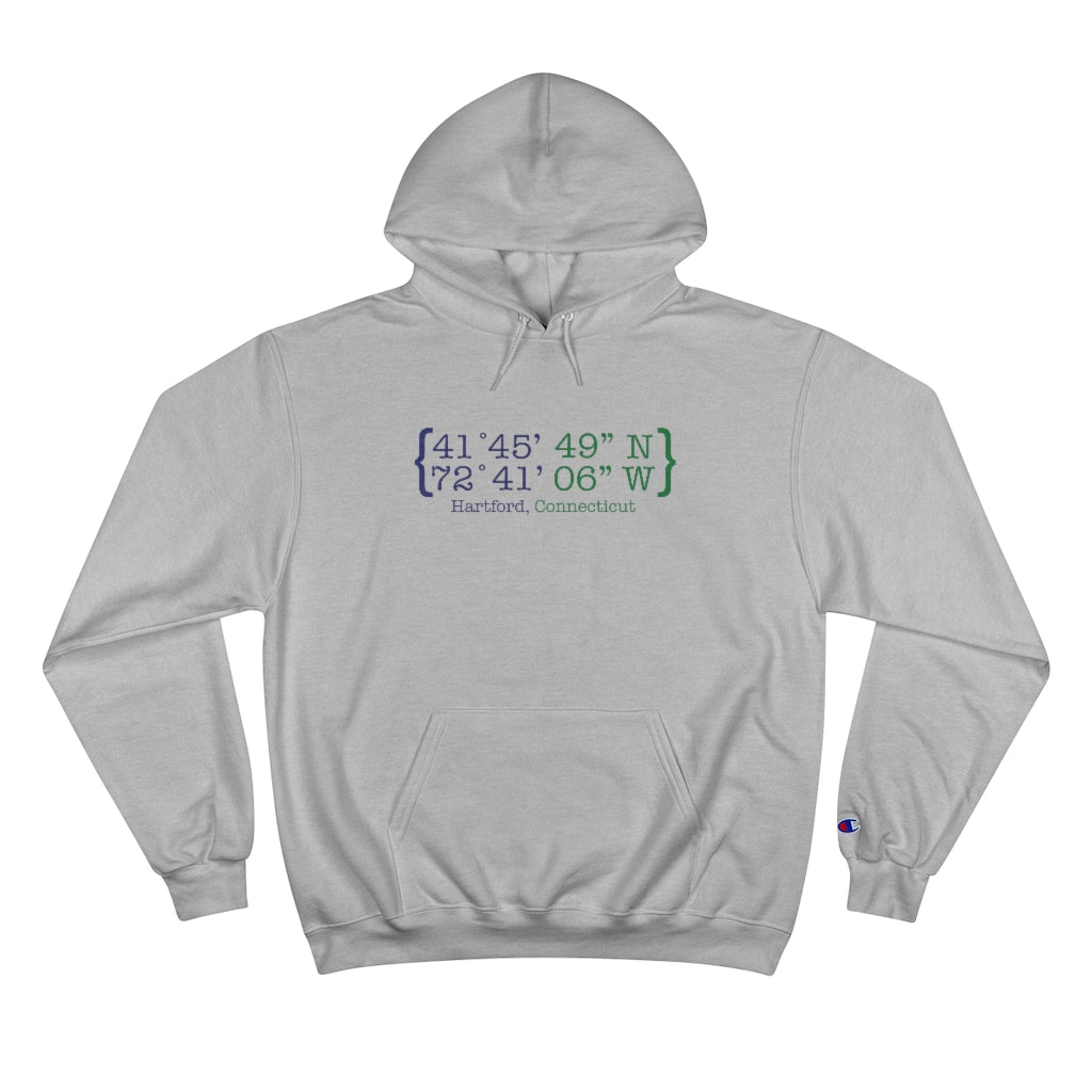 Hartford Coordinates Champion Hoodie  Proceeds help grow Finding Connecticut's website and brand.   Click here to return to our home page. 