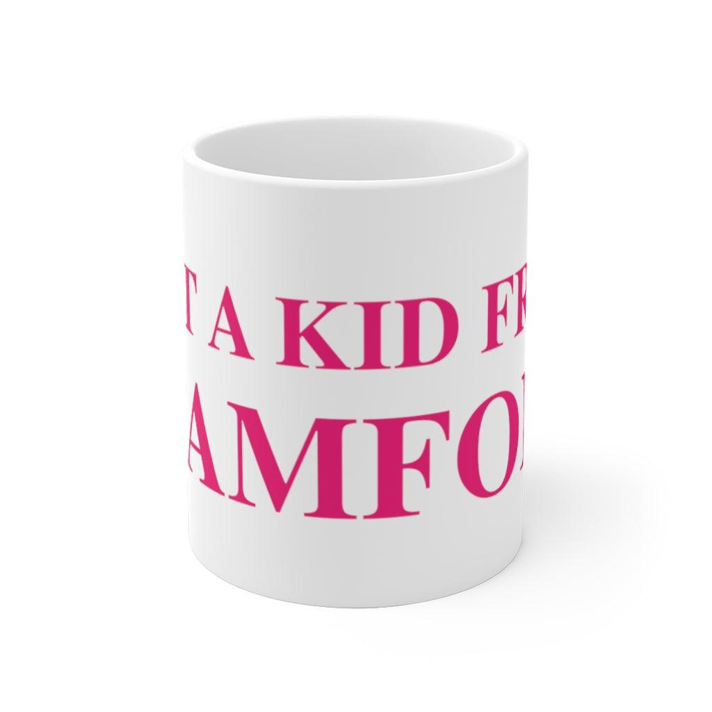 Just a kid from Stamford White Ceramic Mug