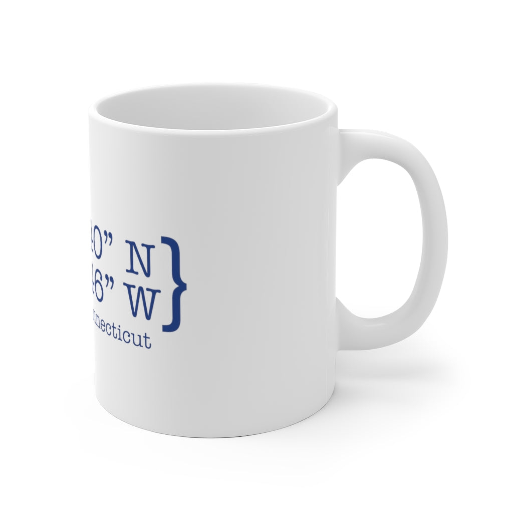 New Britain Coordinates White Ceramic Mug