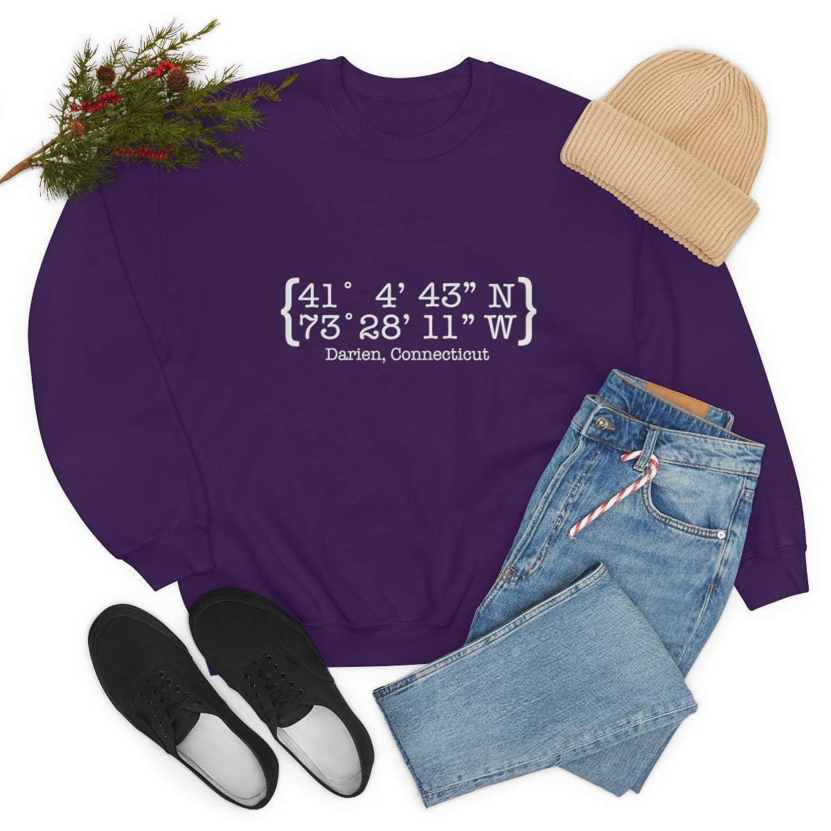 Darien Coordinates Unisex Heavy Blend™ Crewneck Sweatshirt