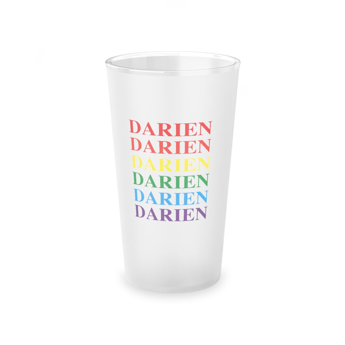 Darien pride pint glass and drinkware