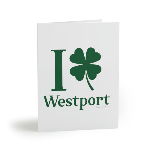 Westport Connecticut St. patricks day greeting cards, I clover westport. 