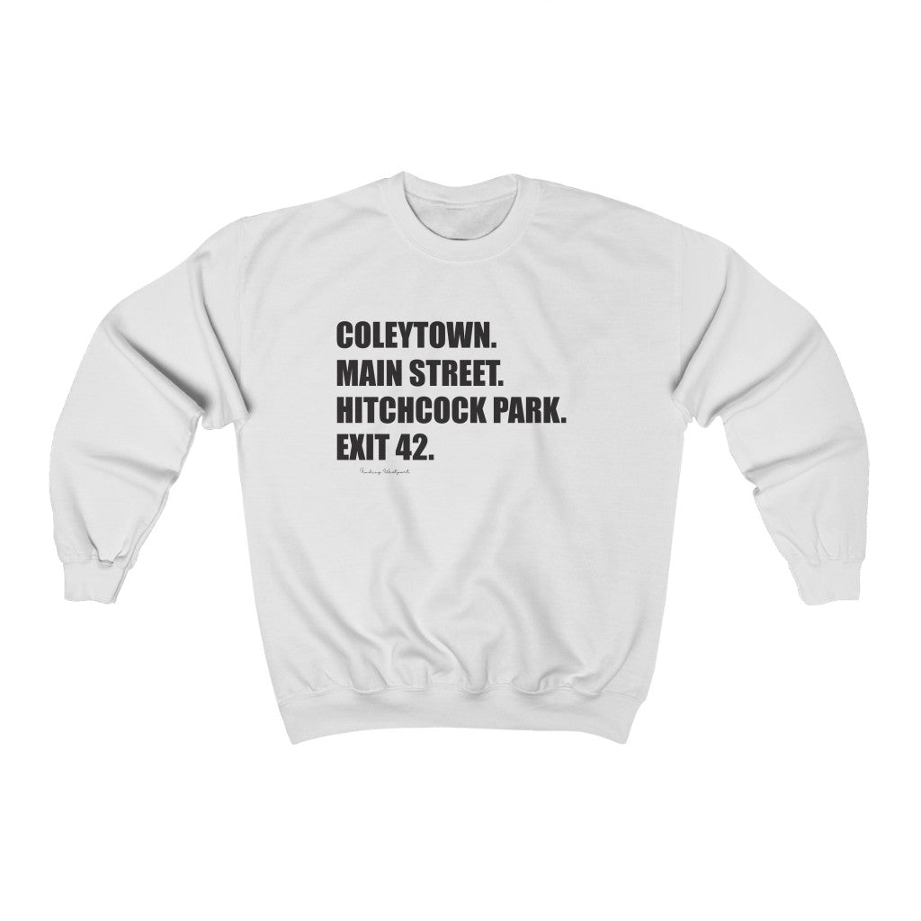 Coleytown. Main Street. Hitchcock Park. Exit 42. Unisex 3/4 Sleeve Baseball Tee  How do you say Westport without saying Westport? Westport, Connecticut is filled with unique aspects. Each providing different elements that make up the town from historic to modern traditions.   Proceeds of this collection goes to help build Finding Westport and Finding Connecticut's  brands. 