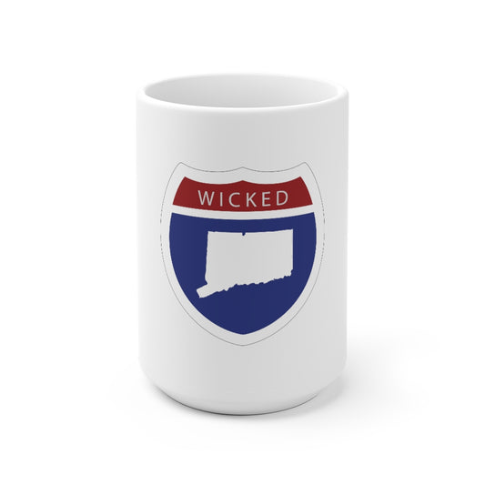 Wicked Connecticut Interstate White Ceramic Mug