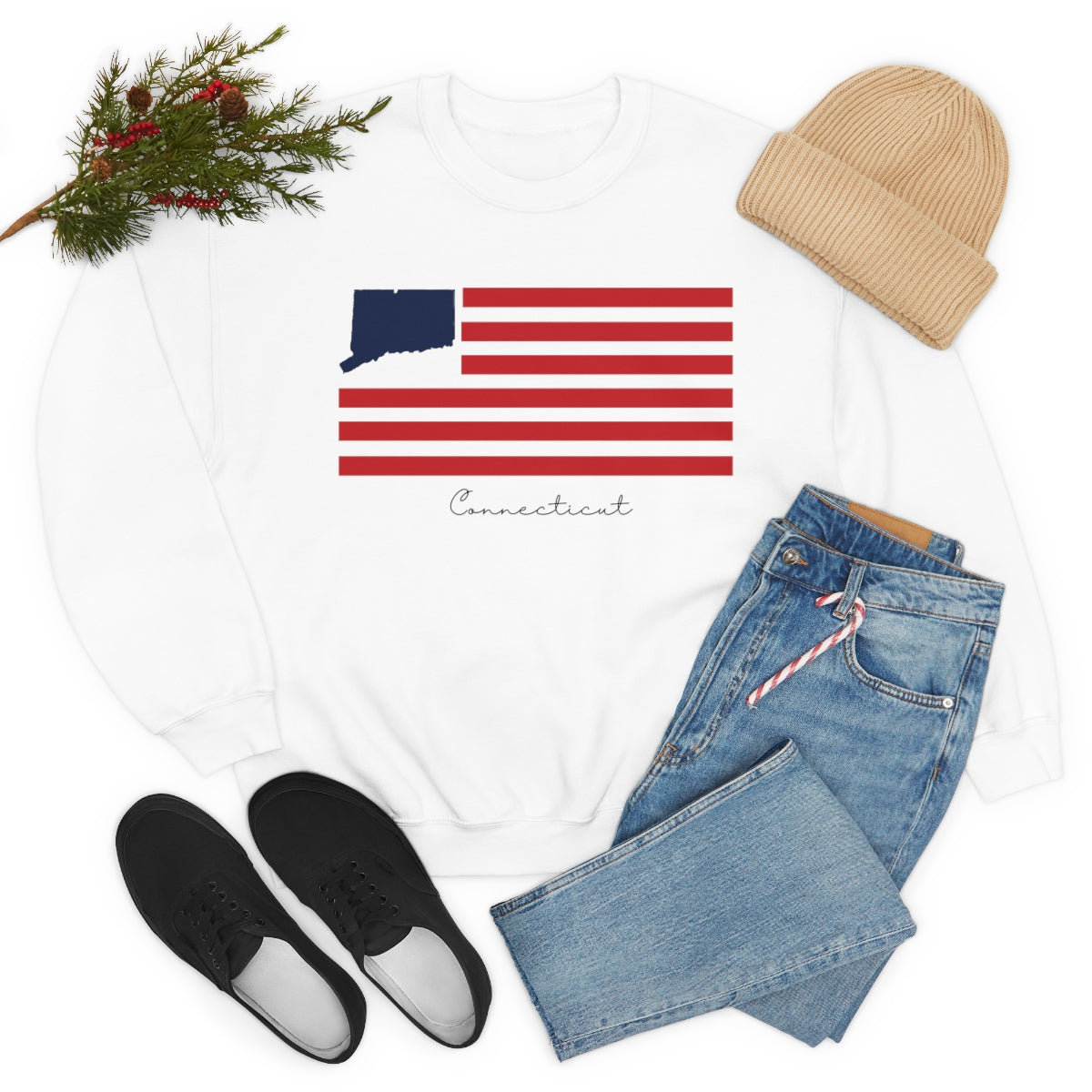 Connecticut Flag Unisex Heavy Blend™ Crewneck Sweatshirt