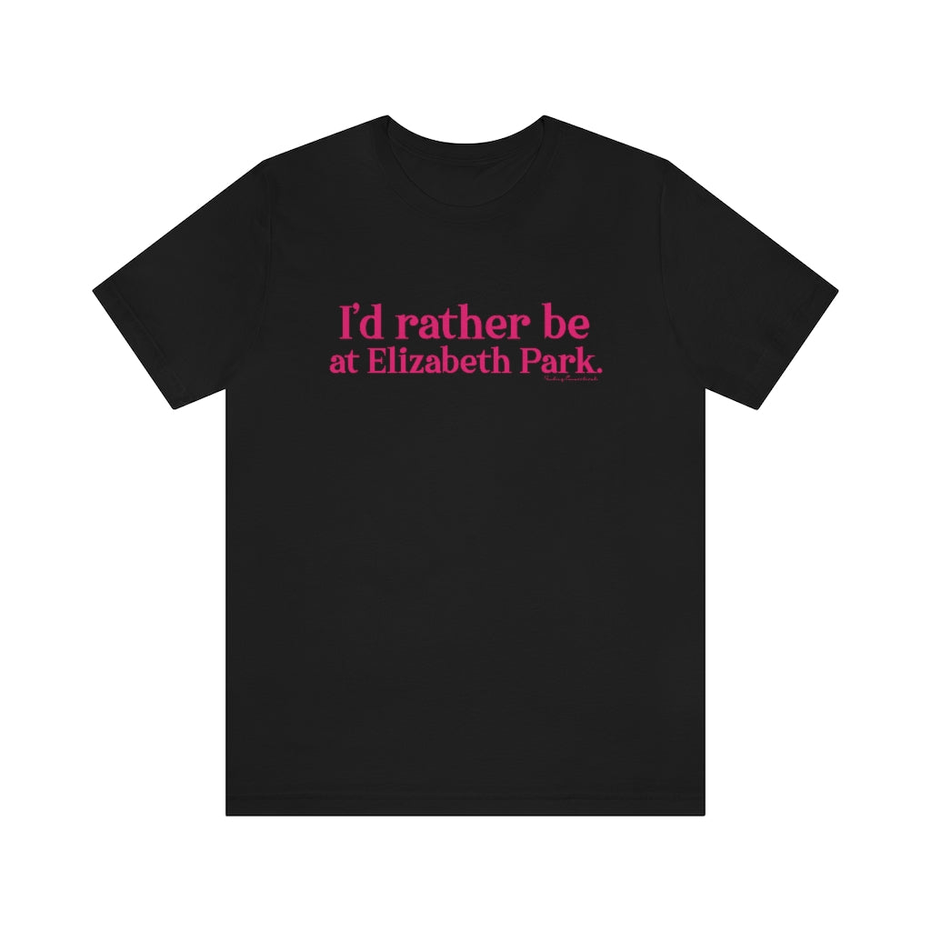 I’d rather be at Elizabeth Park tee shirt.  West Hartford Connecticut tee shirts, hoodies sweatshirts, mugs, and other apparel, home gifts, and souvenirs. Proceeds of this collection go to help Finding Connecticut’s brand. Free USA shipping. 