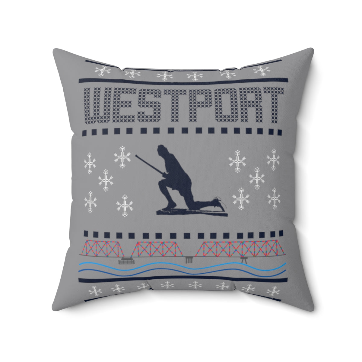 Westport Ugly Holiday Spun Polyester Square Pillow