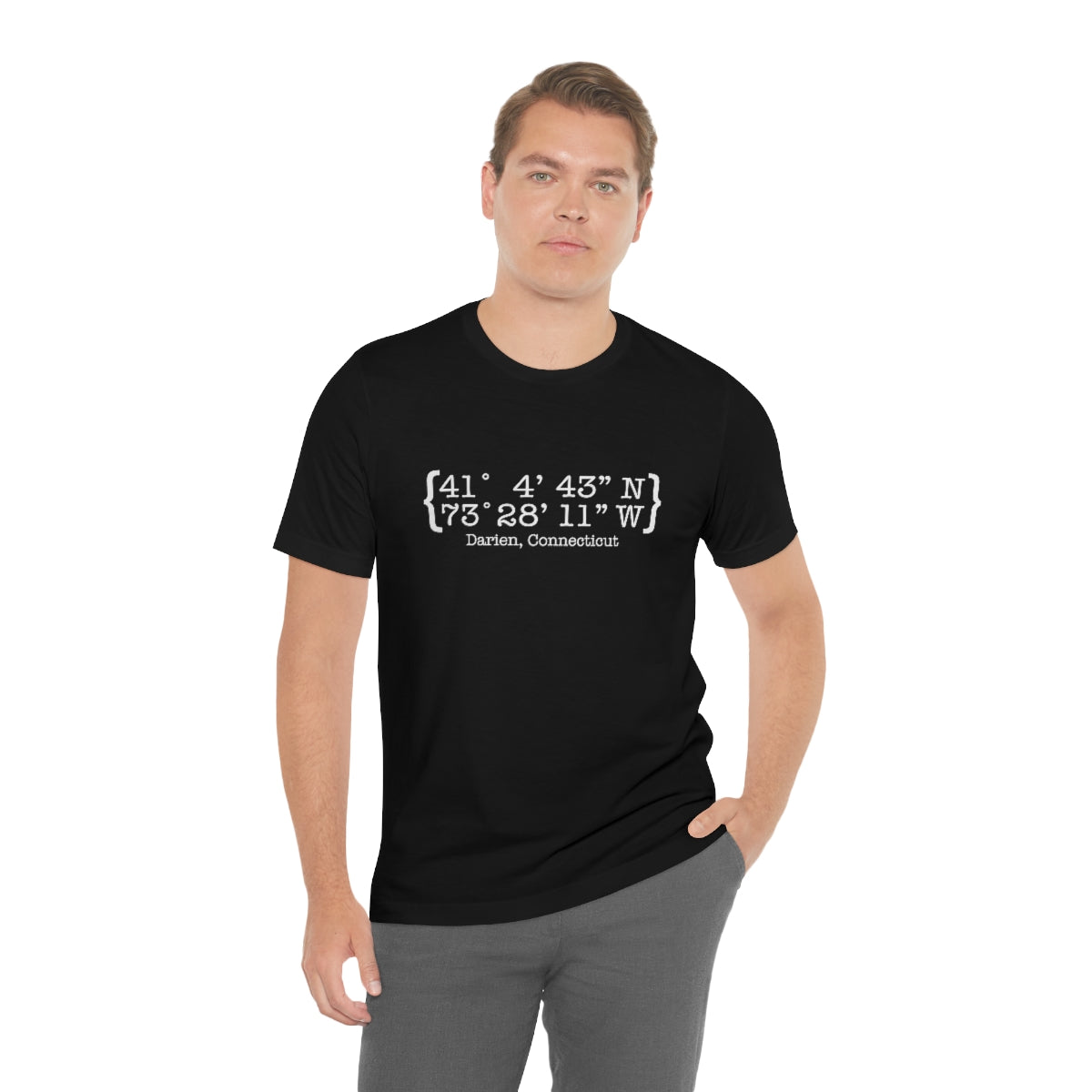 Darien Coordinates Unisex Jersey Short Sleeve Tee