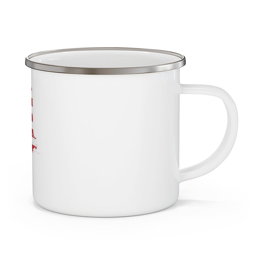 Maine American Flag Enamel Camping Mug