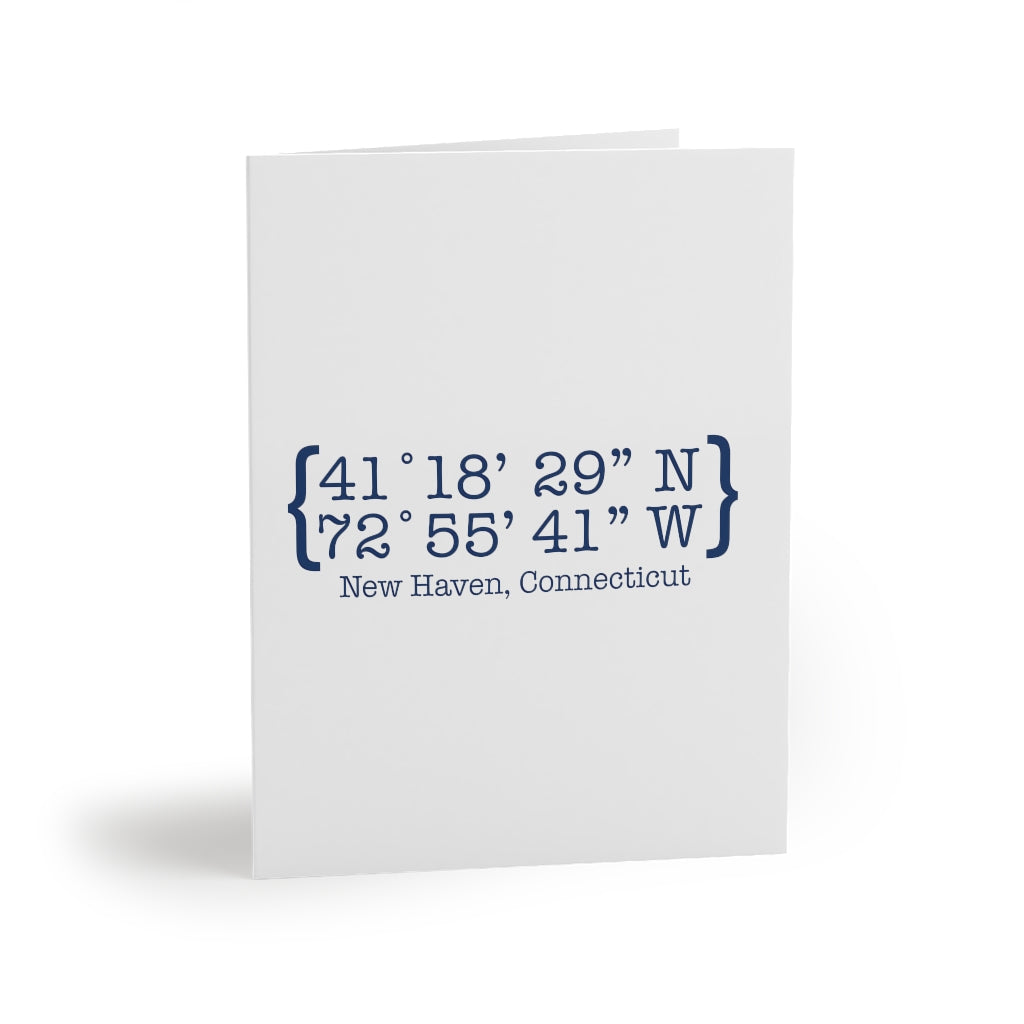 New Haven Coordinates Greeting Cards