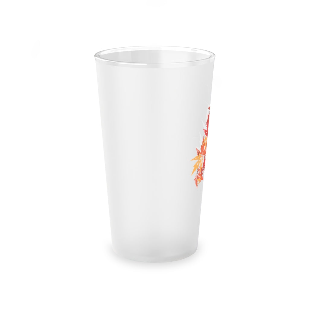 Maine Leaves Frosted Pint Glass, 16oz