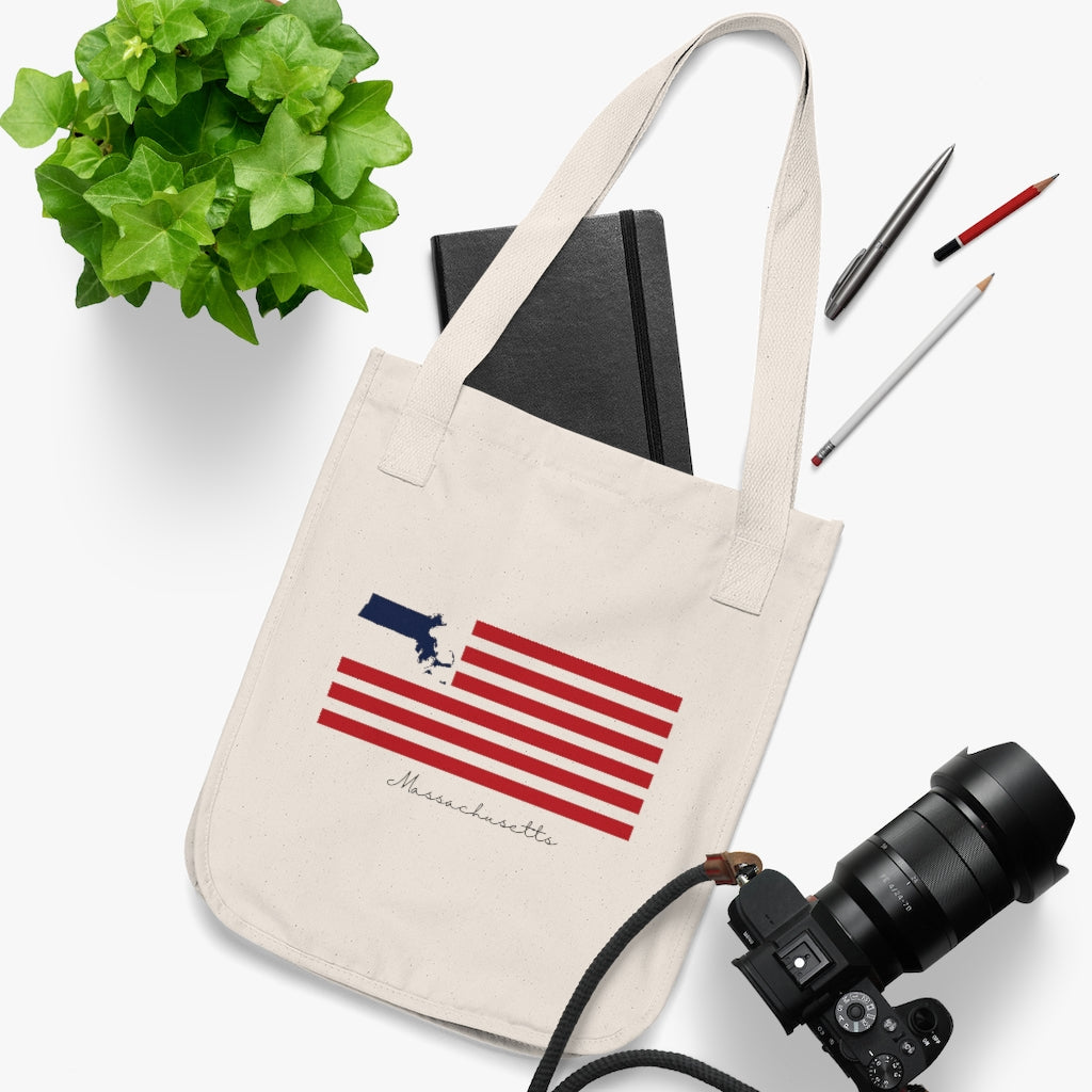 Massachusetts  American Flag collection has tee shirts, mugs, reusable bags, and other apparel and gifts. All proceeds goes to help build the Finding New England brand and get our website up and going. Free shipping on all products. 