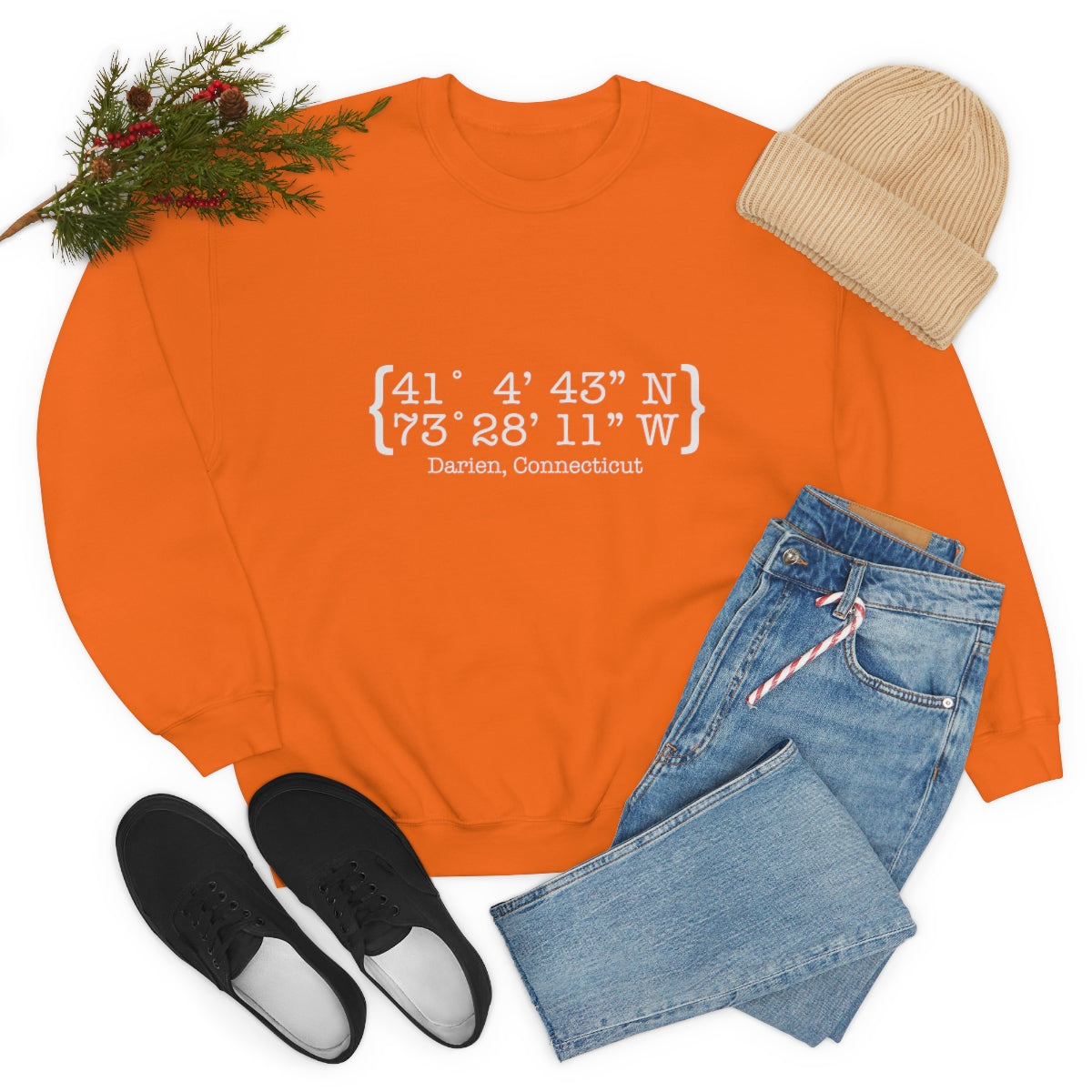 Darien Coordinates Unisex Heavy Blend™ Crewneck Sweatshirt